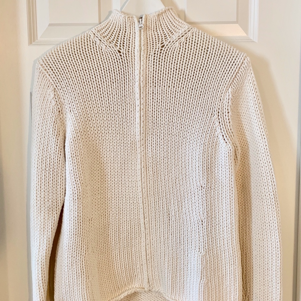 GAP Chunky Textured Cotton Blend Full-Zip Sweater